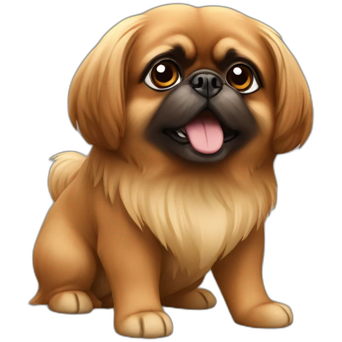 Brown Pekingese dog emoji