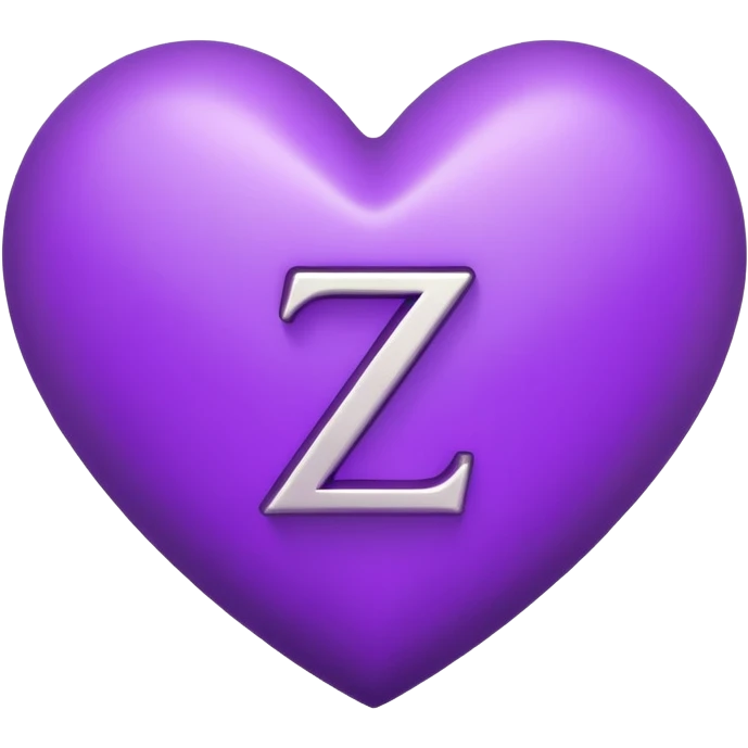 “Z” letter inside a Purple Heart emoji