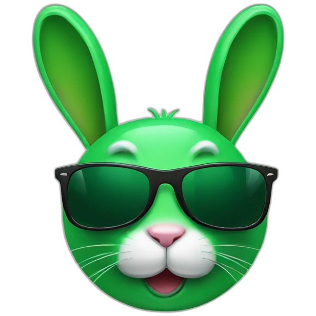 green rabbit winking sunglasses emoji