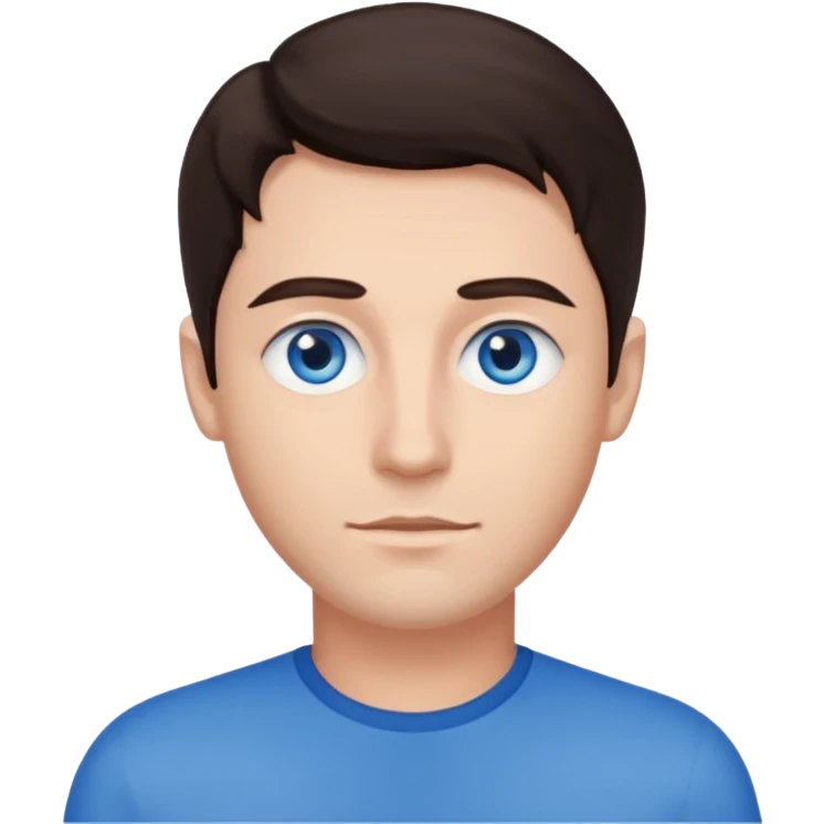 homme yeux bleu azur cheveux brun foncé emoji