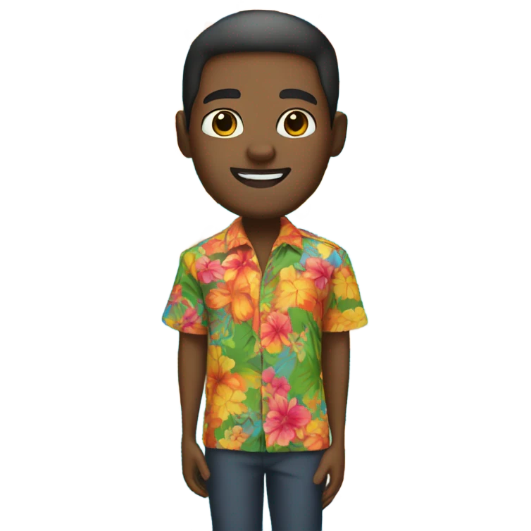 Black man in hawaiian shirt emoji