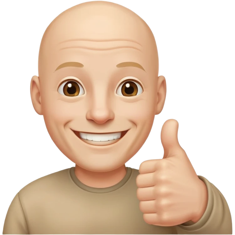 smiling bald man portrait with thumbs up  emoji