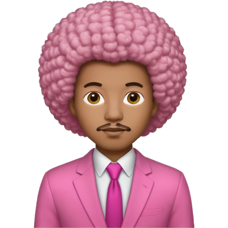 afro hair man pink suit emoji