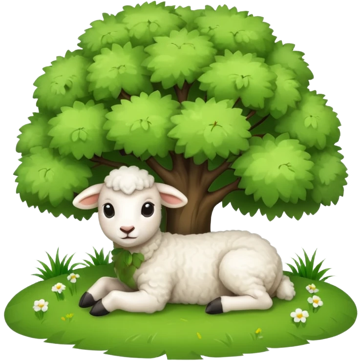 Lamb under tree emoji