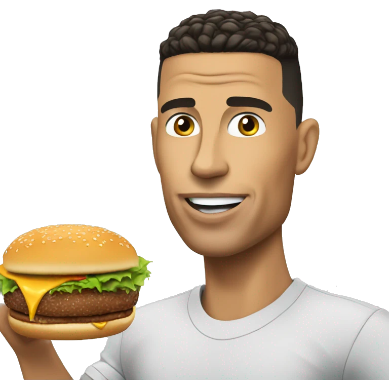 Ronaldo eat a burger emoji