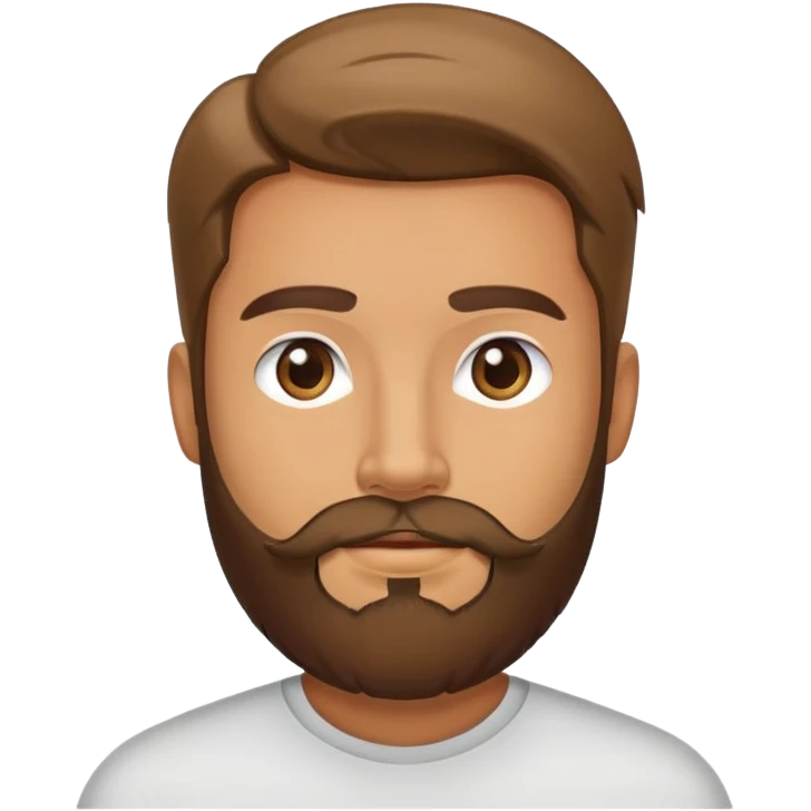 man with beard and straight hair emoji