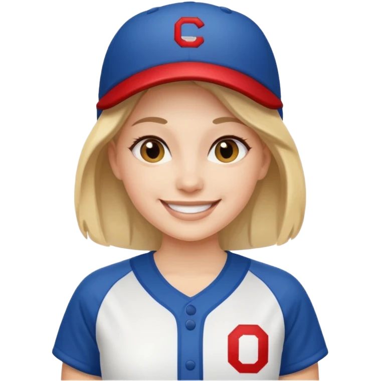 woman with white baseball jersey  emoji