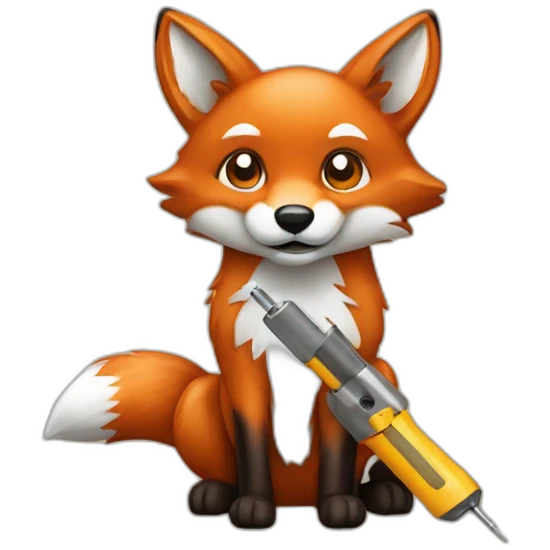Fox with drill emoji