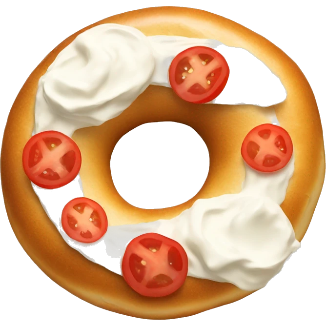Bagel with cream cheese and tomato emoji