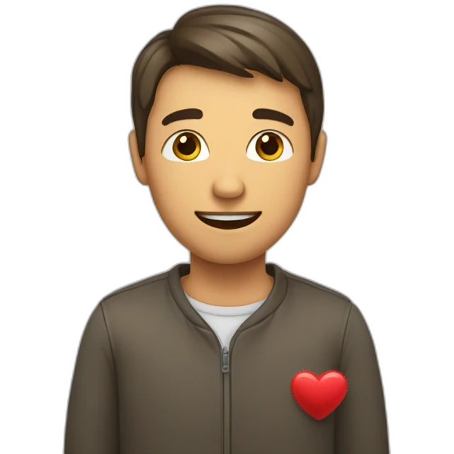 Homme avec des coeur au dessus de sa tete emoji