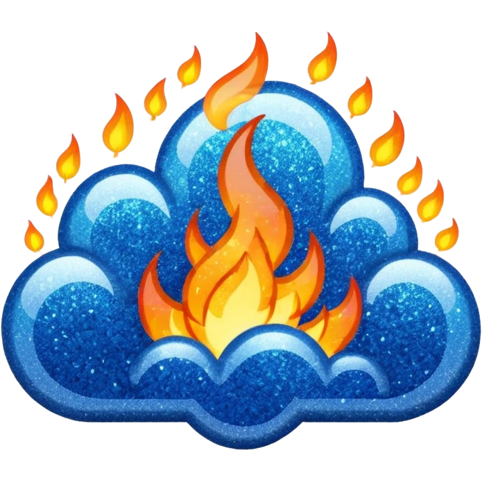 blue marine glitter fire emoji