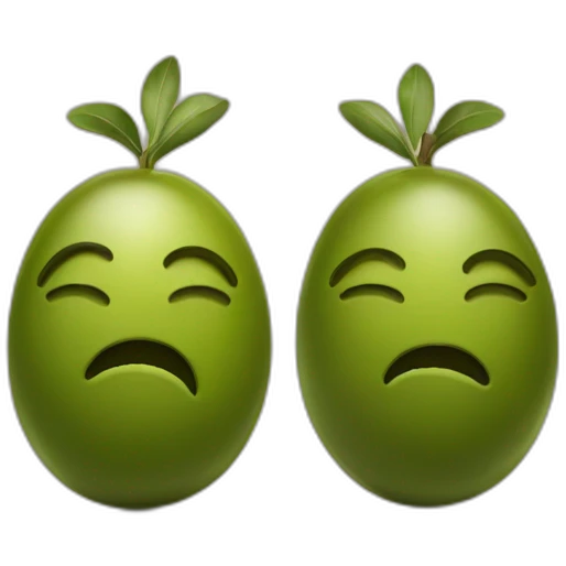 stack of two olives but one is feeling weird emoji