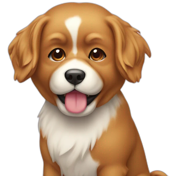 Chinoise avec cheveux plaqué qui mange un chien emoji