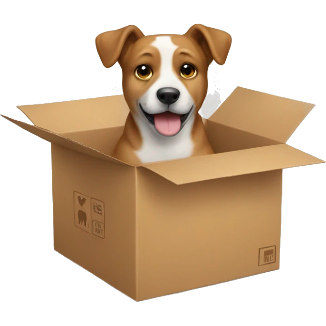 A dog in a box  emoji