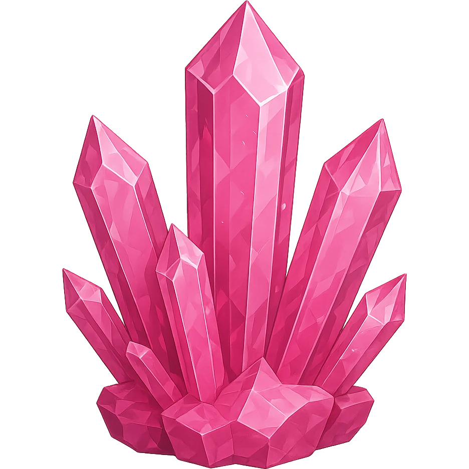 pink crystal, digital illustration emoji