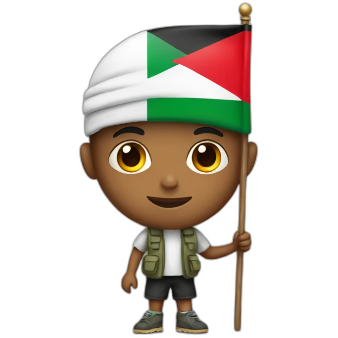 Boy with Palestine flag emoji