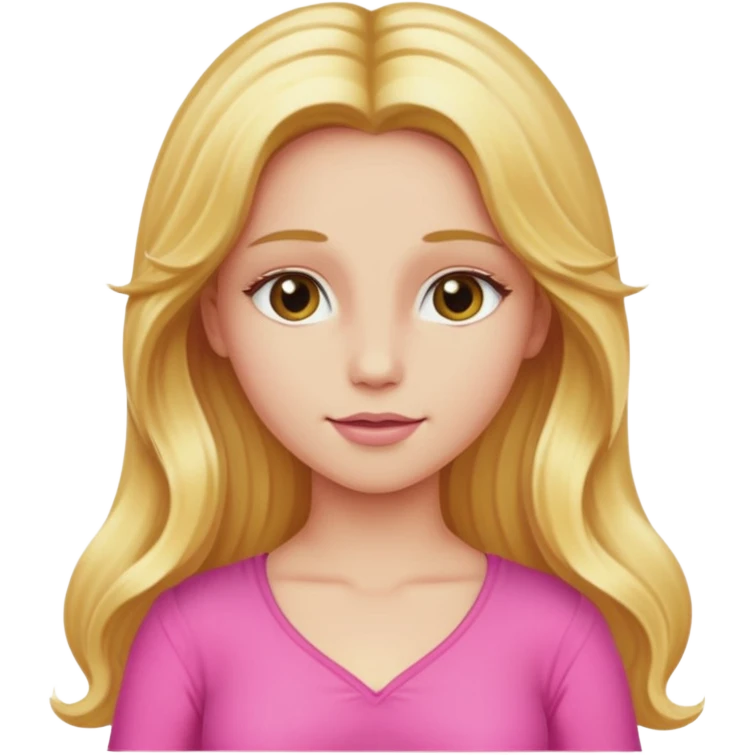 Venus from Gods and Goddesses with long golden blonde hair, pink outfit emoji