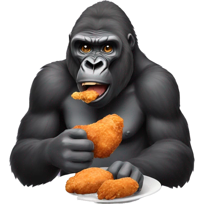 Gorilla eating fried chicken  emoji