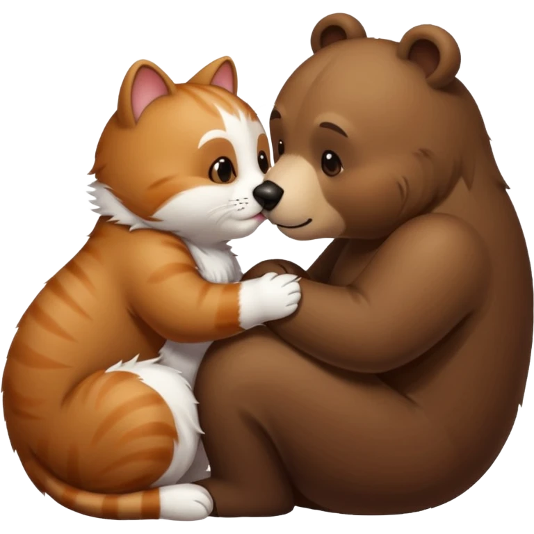 Bär küsst Katze auf Hintern emoji