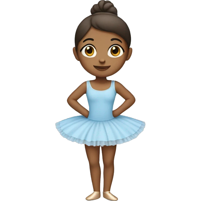 Brown girl ballet in baby blue clothes emoji