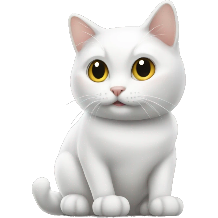 White cat bu building emoji
