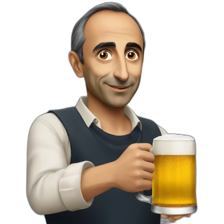 Eric Zemmour with a beer emoji
