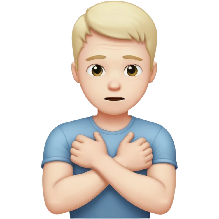 guy with arms crossed choking himself emoji