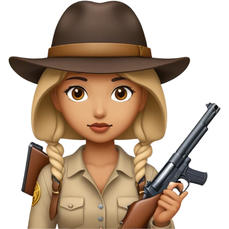 girl with gun in hat emoji