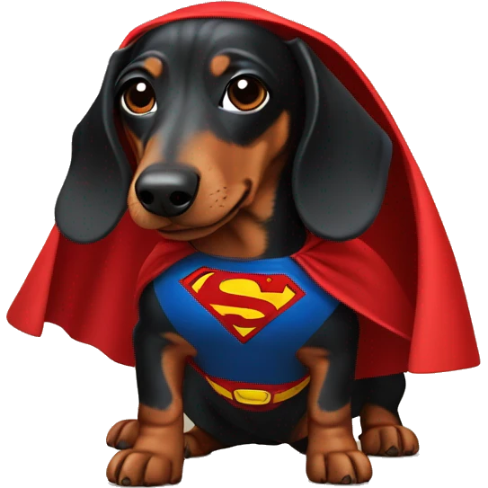Dachshund wearing Superman Outfit  emoji