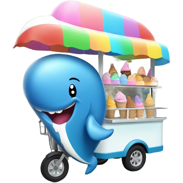 Whale selling ice cream emoji
