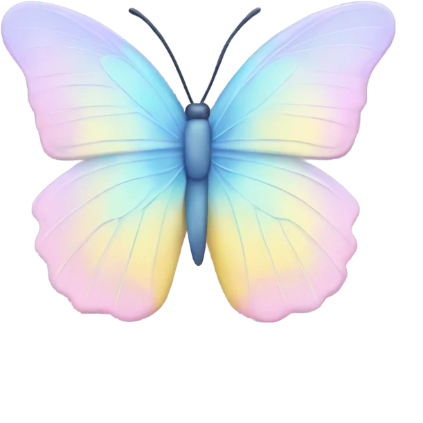 Pastel pink blue yellow butterfly  emoji