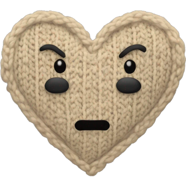 Knitted beige heart emoji