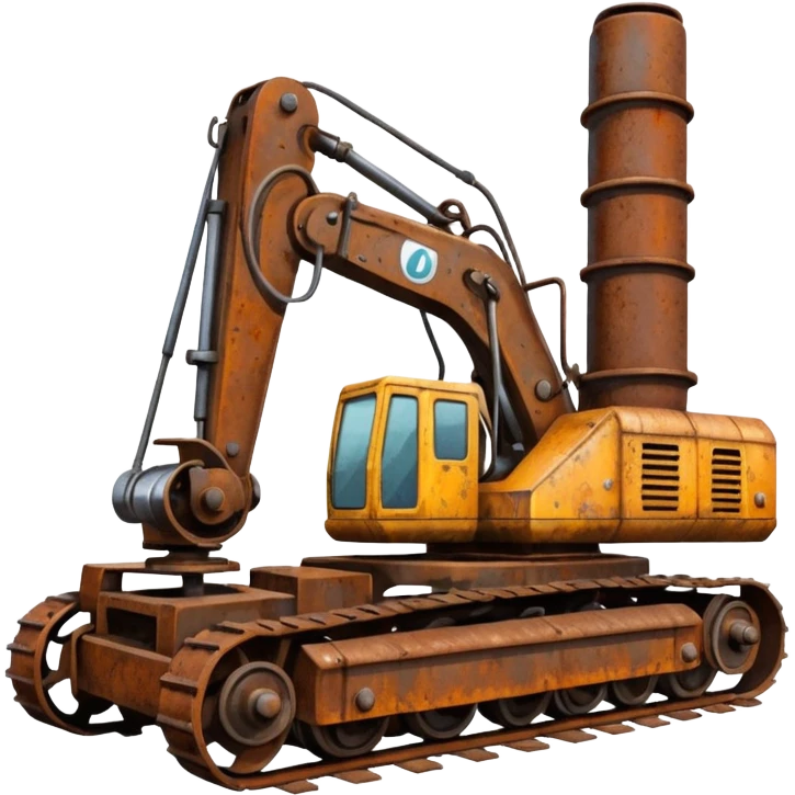 generate a drill machine on tracks rust clear emoji