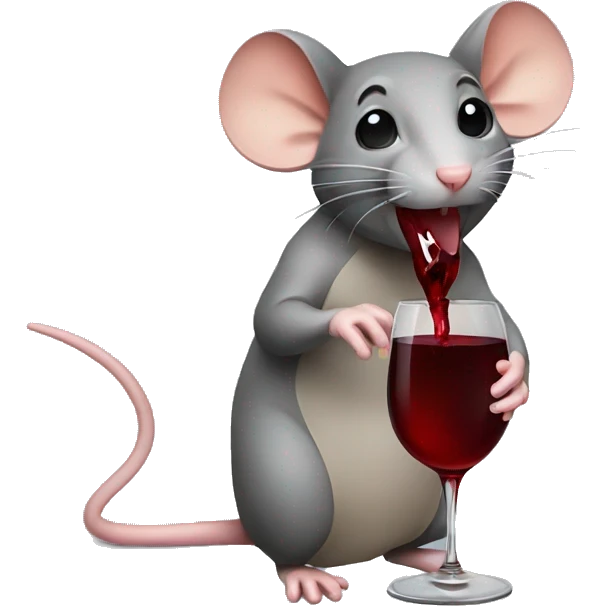 Rat drinking wine  emoji