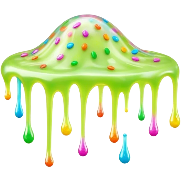 Cinematic Realistic Clear Slime Mixed with Sprinkles, ultra-transparent with suspended colorful candy-like specks, light refracting through each tiny piece, soft gelatinous texture catching highlights, stretching and bending in a mesmerizing way, glowing with a magical, almost surreal quality. emoji