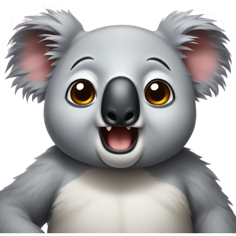 koala with horror face emoji