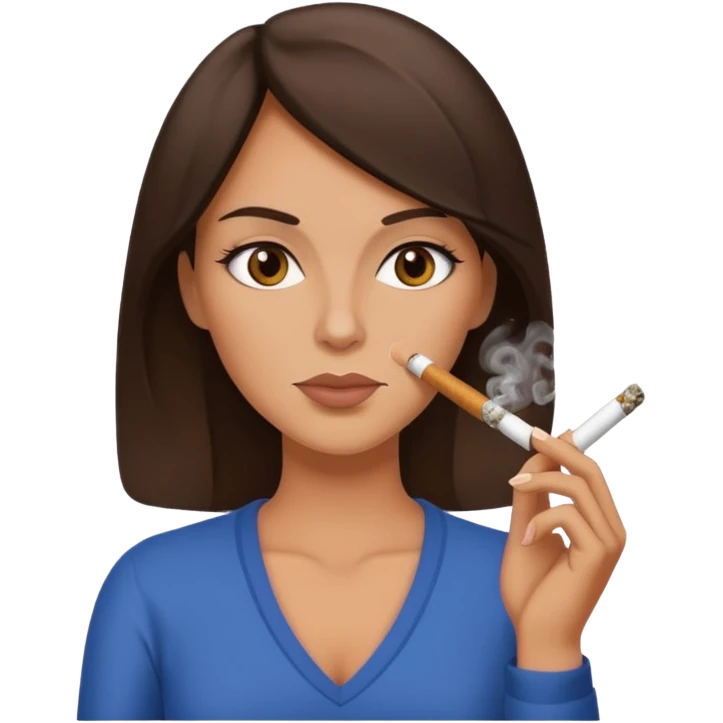 Brunette mom smoking a joint emoji