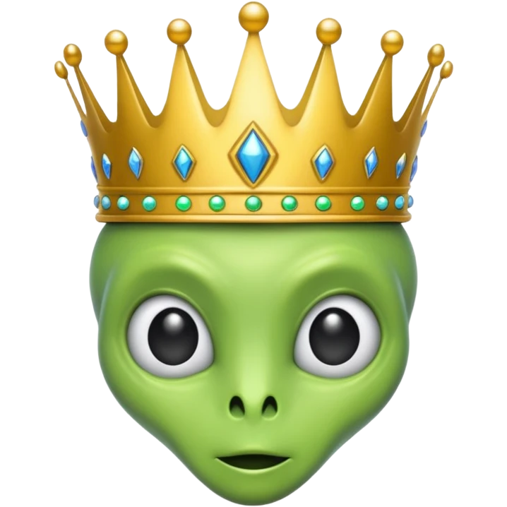 alien with crown emoji