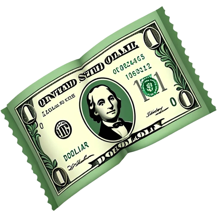 Single dollar bill emoji