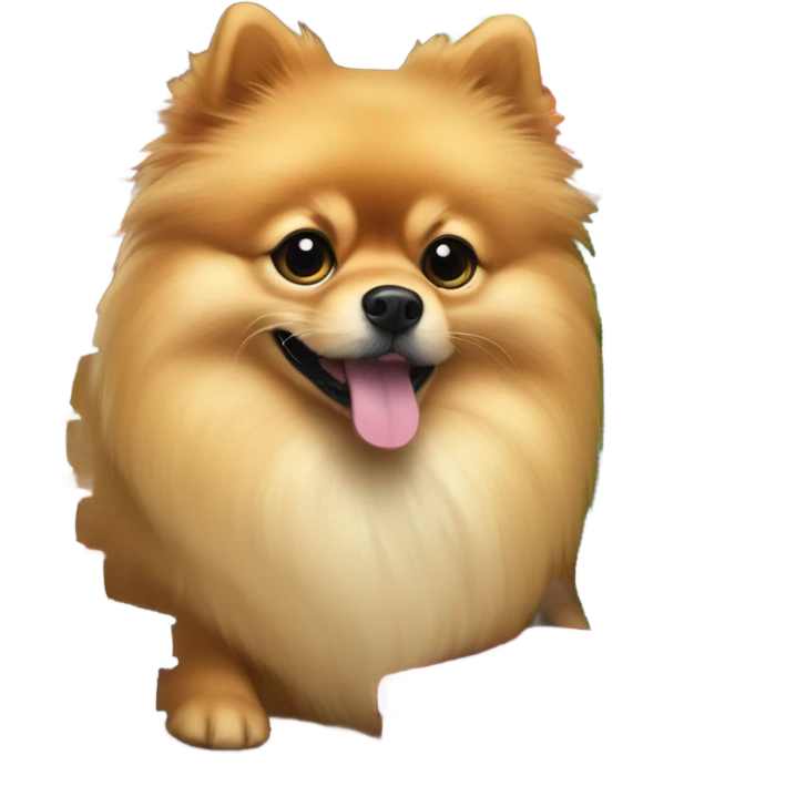 Clever Pomeranian  with books emoji