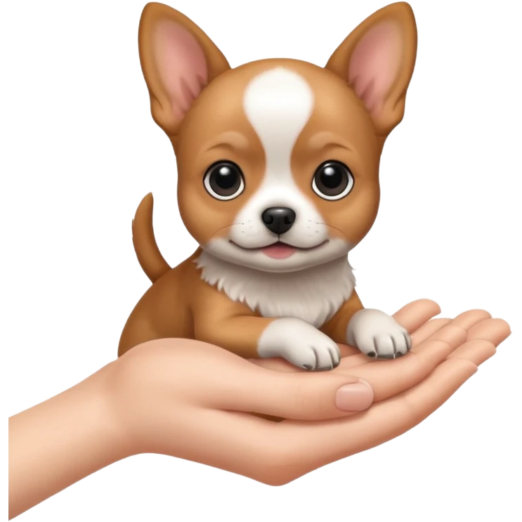 Hand with dog emoji