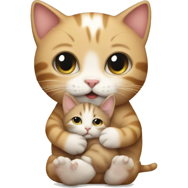 cat holding a baby emoji