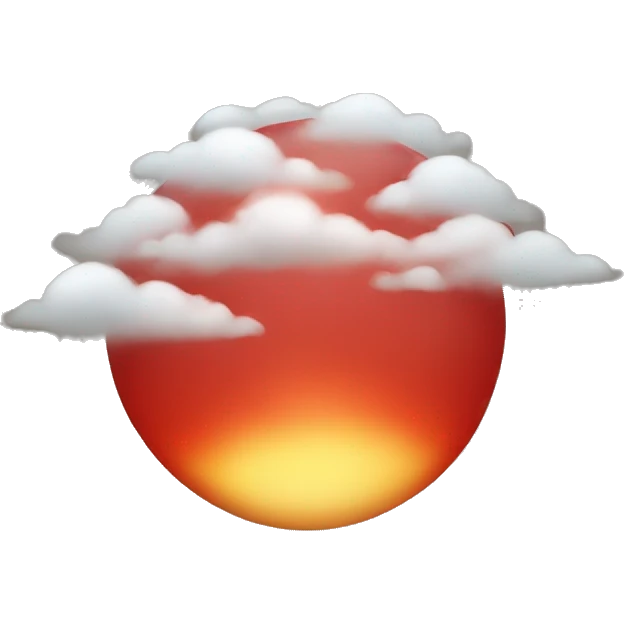 cloudy red sun emoji