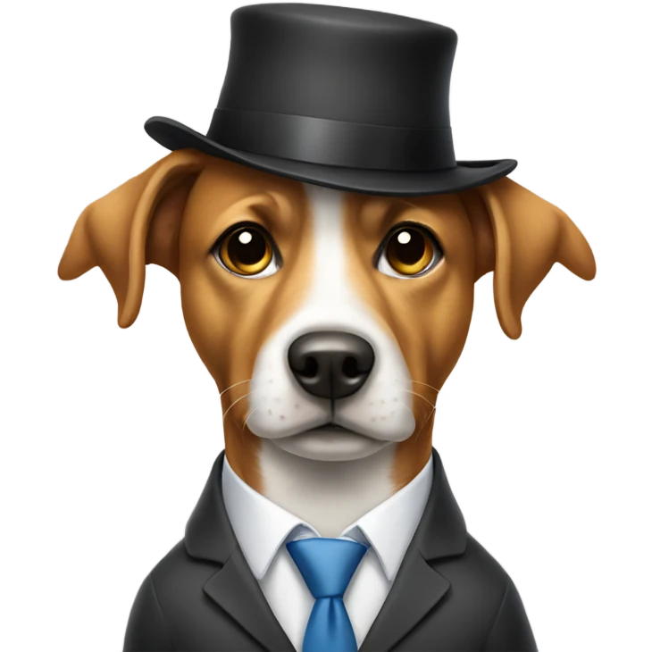 Dog with suit and hat emoji