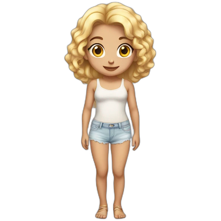 fullbody female young child girl light skin underwear cute adorable sweet emoji