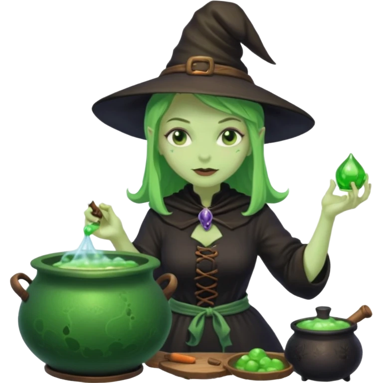 green witch cooking potion emoji