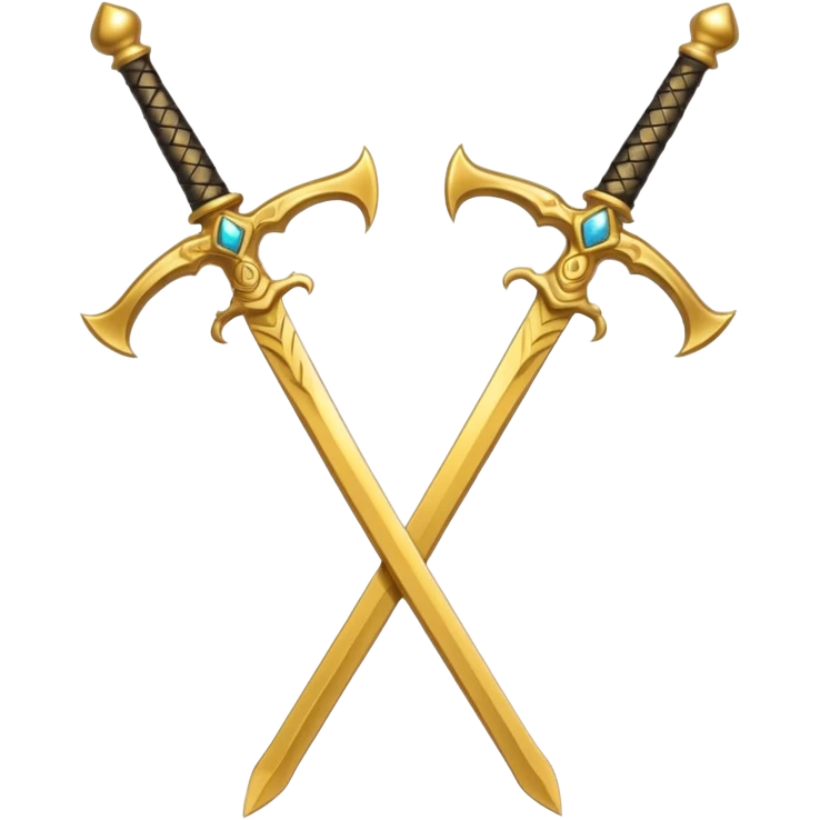 Two Golden royal swords with gold blades and gold handel emoji