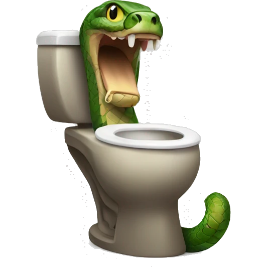 Snake siting on the toilet emoji