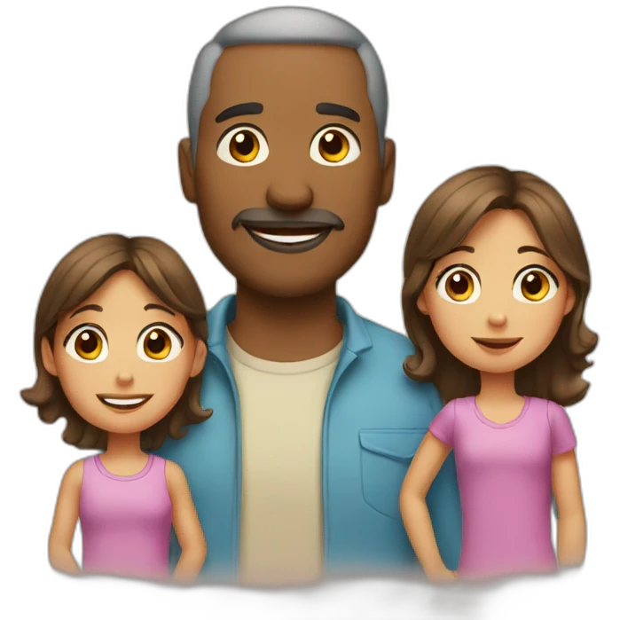 father-three-daughters emoji