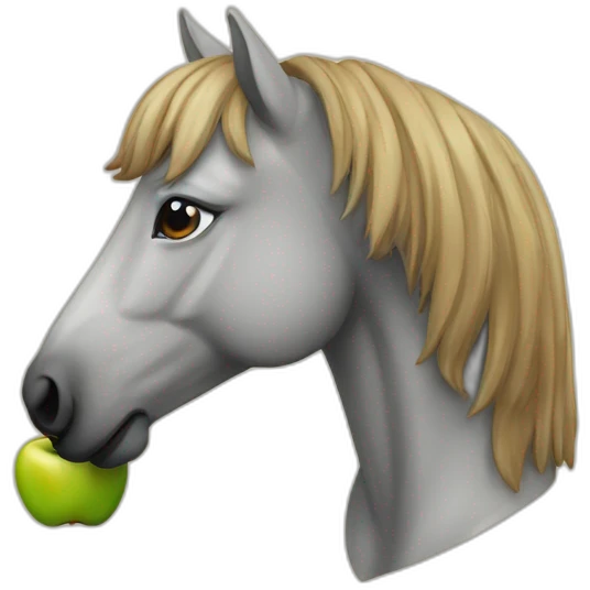 Pferde Kopf mit apfel emoji